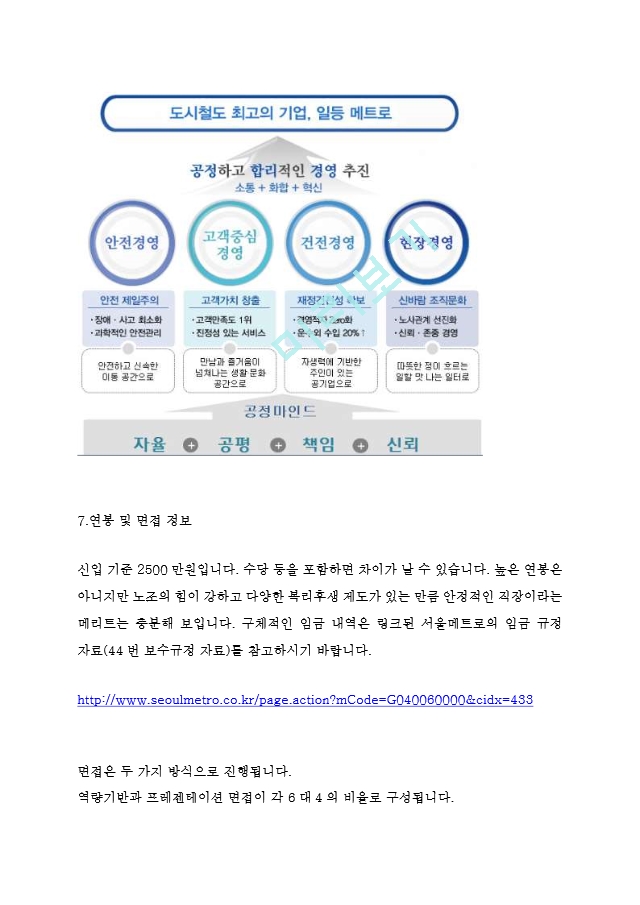 서울메트로 METRO 9급 최신 BEST 합격 자기소개서!!!!   (6 )