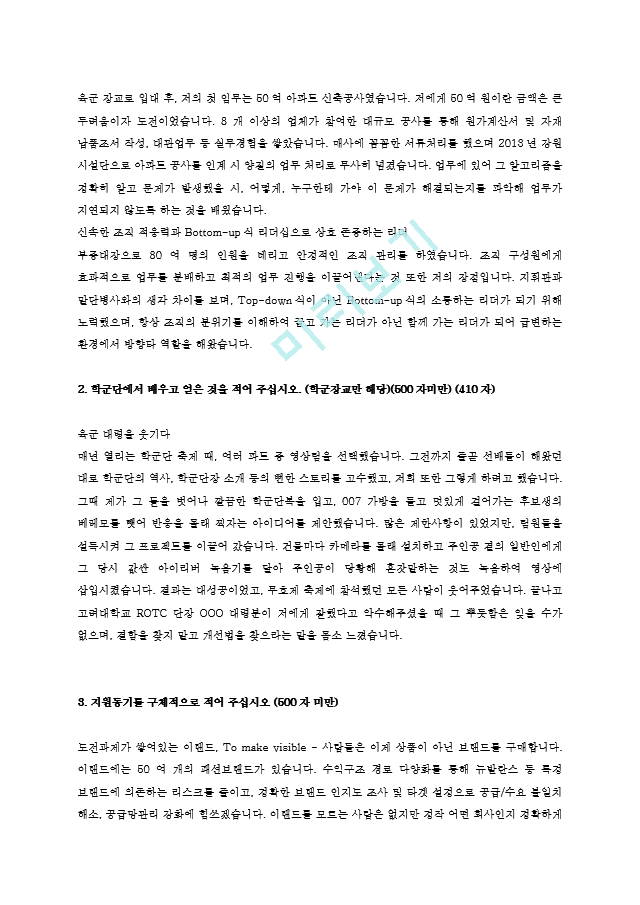 자기소개서 자소서 이랜드   (3 페이지)